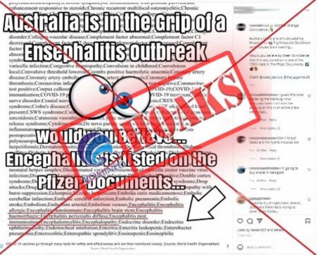 [HOAKS] Vaksin Pfizer-BioNTech Menyebabkan Virus Ensefalitis